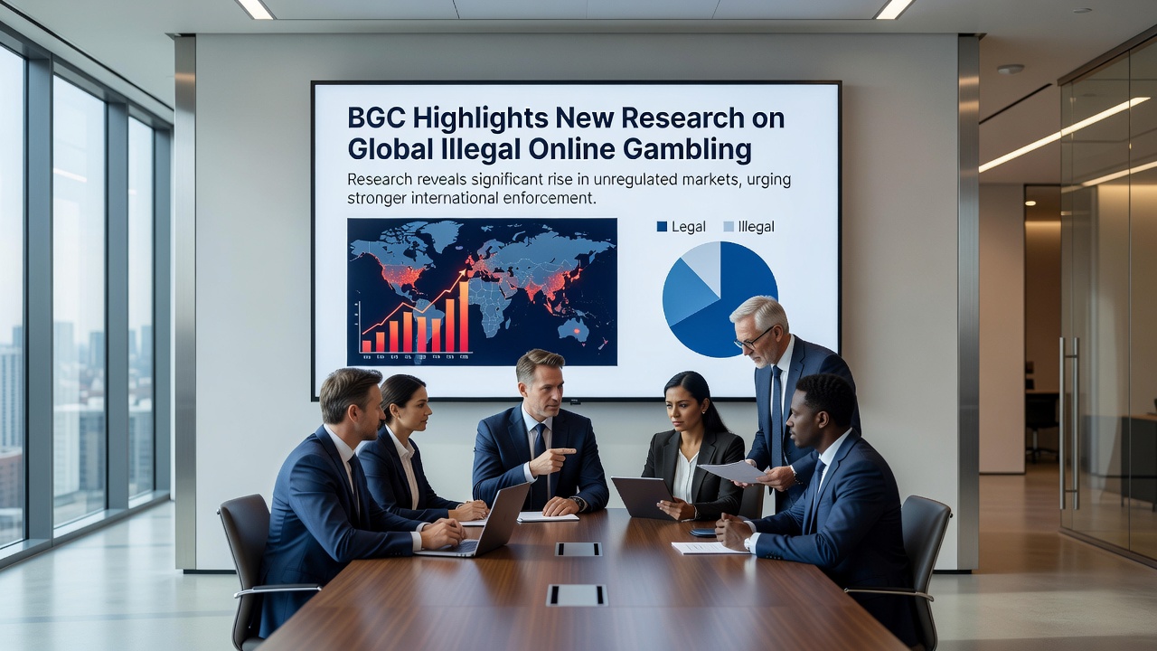 Close-up of diverse group analyzing gambling survey charts on a digital screen