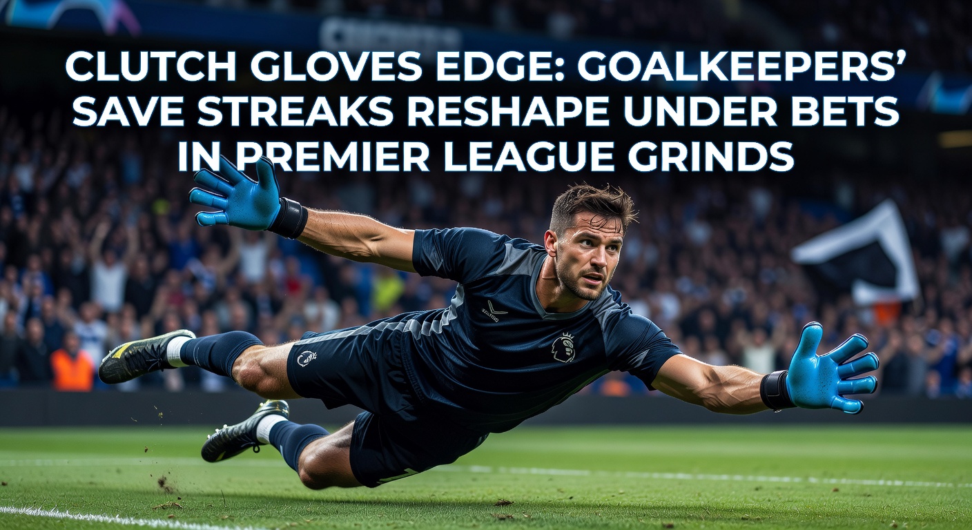 Close-up of a goalkeeper celebrating a clean sheet after a marathon save streak in a Premier League stalemate