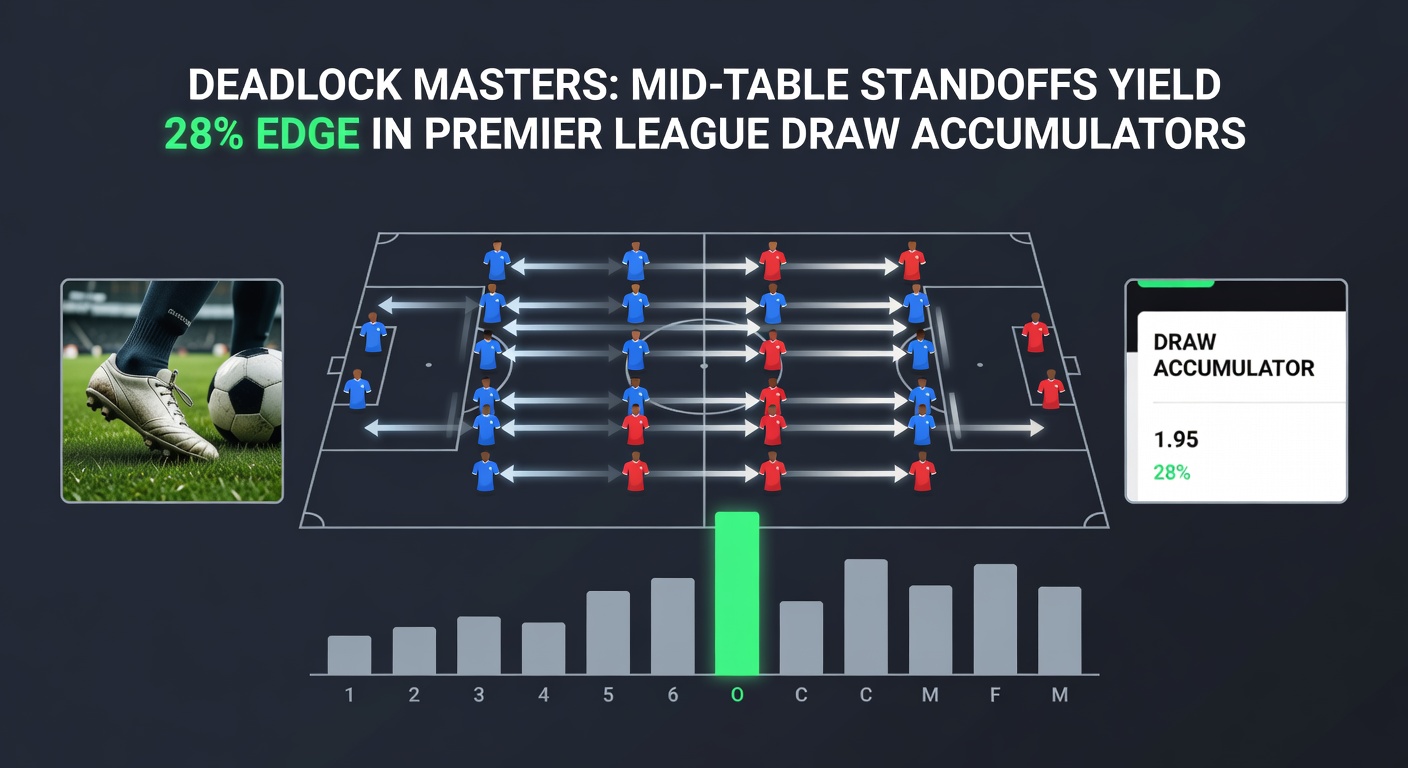 Graph showing draw rates in mid-table Premier League matches versus top/bottom clashes, with a clear 28% edge highlighted