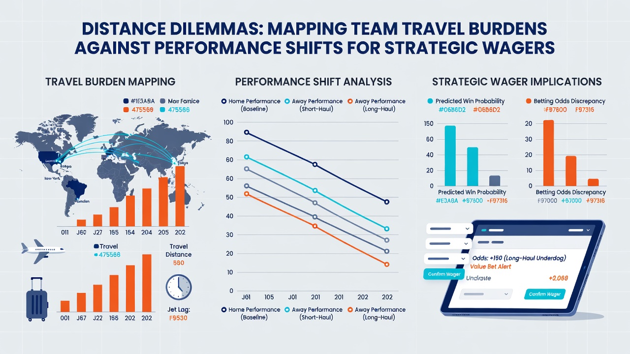 Infographic displaying performance decline percentages correlated with travel distance categories in professional football