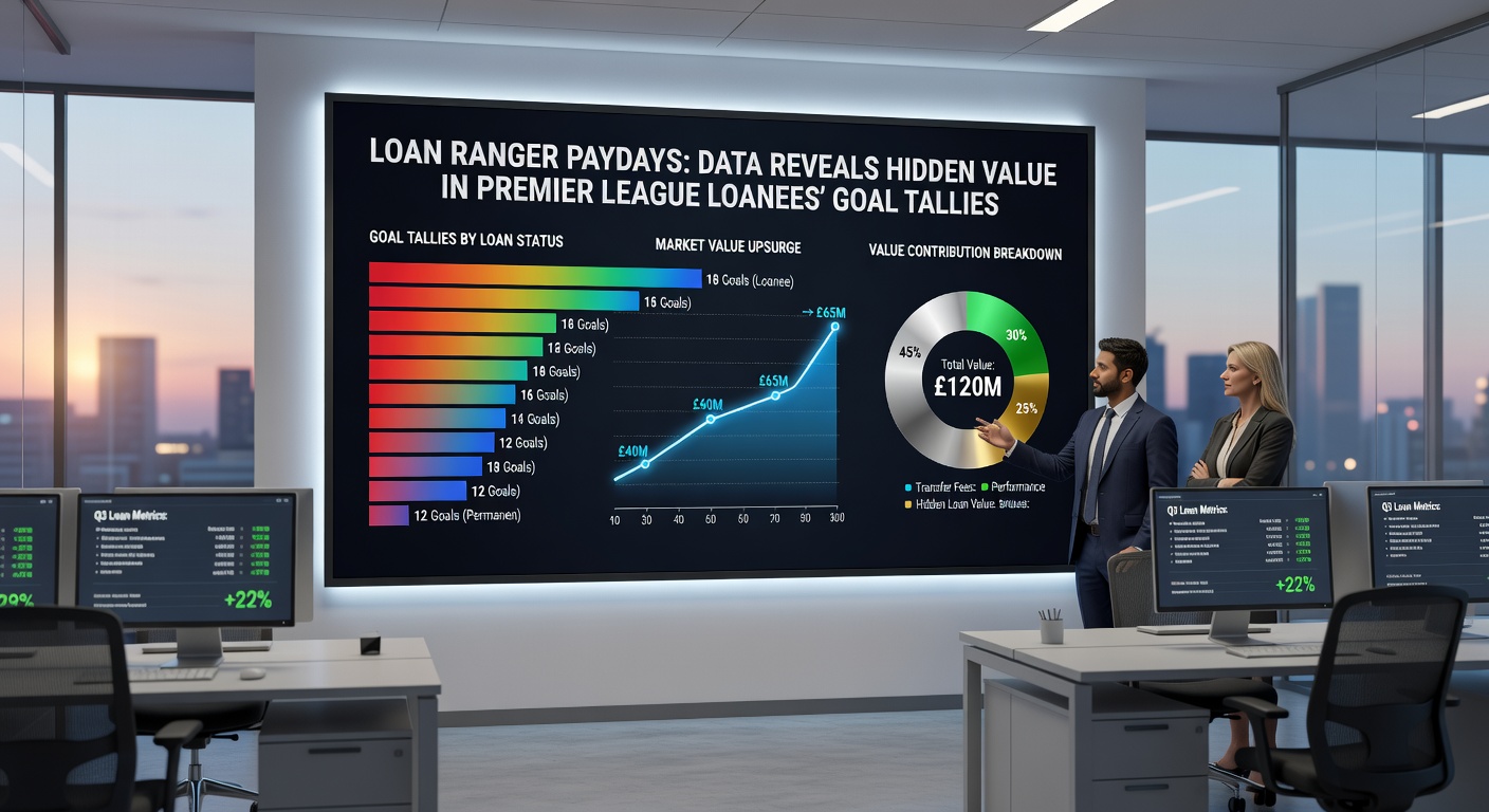 Chart displaying loanee goal tallies versus market odds, showing value gaps in Premier League data