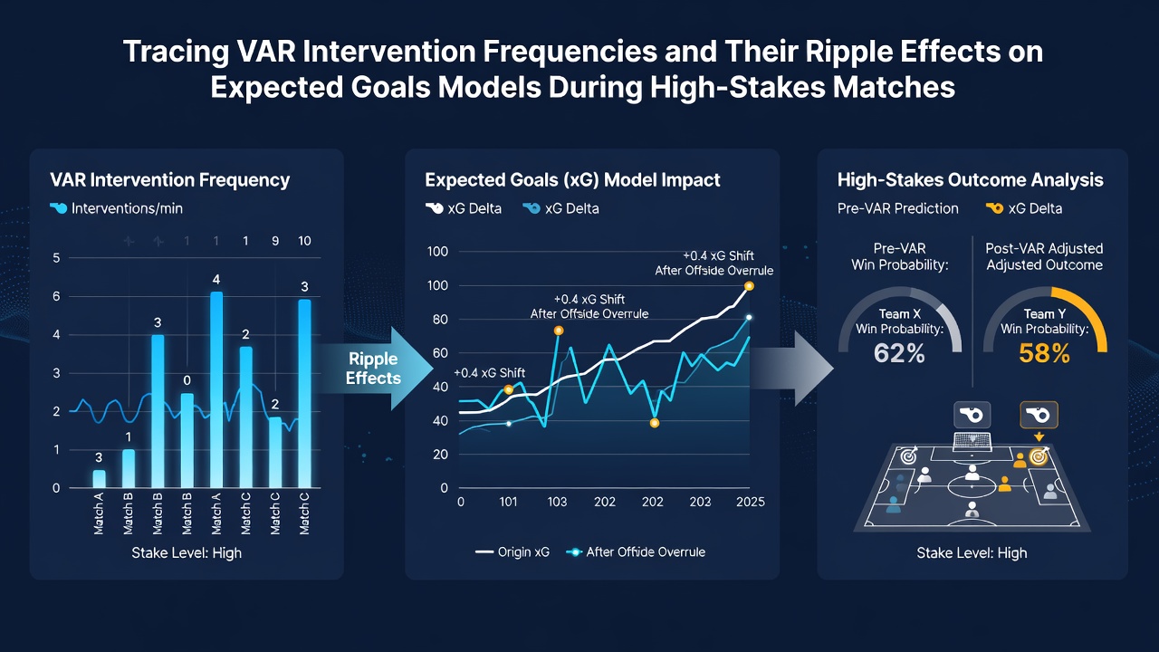 Data visualization of expected goals adjustments following VAR decisions in a European match